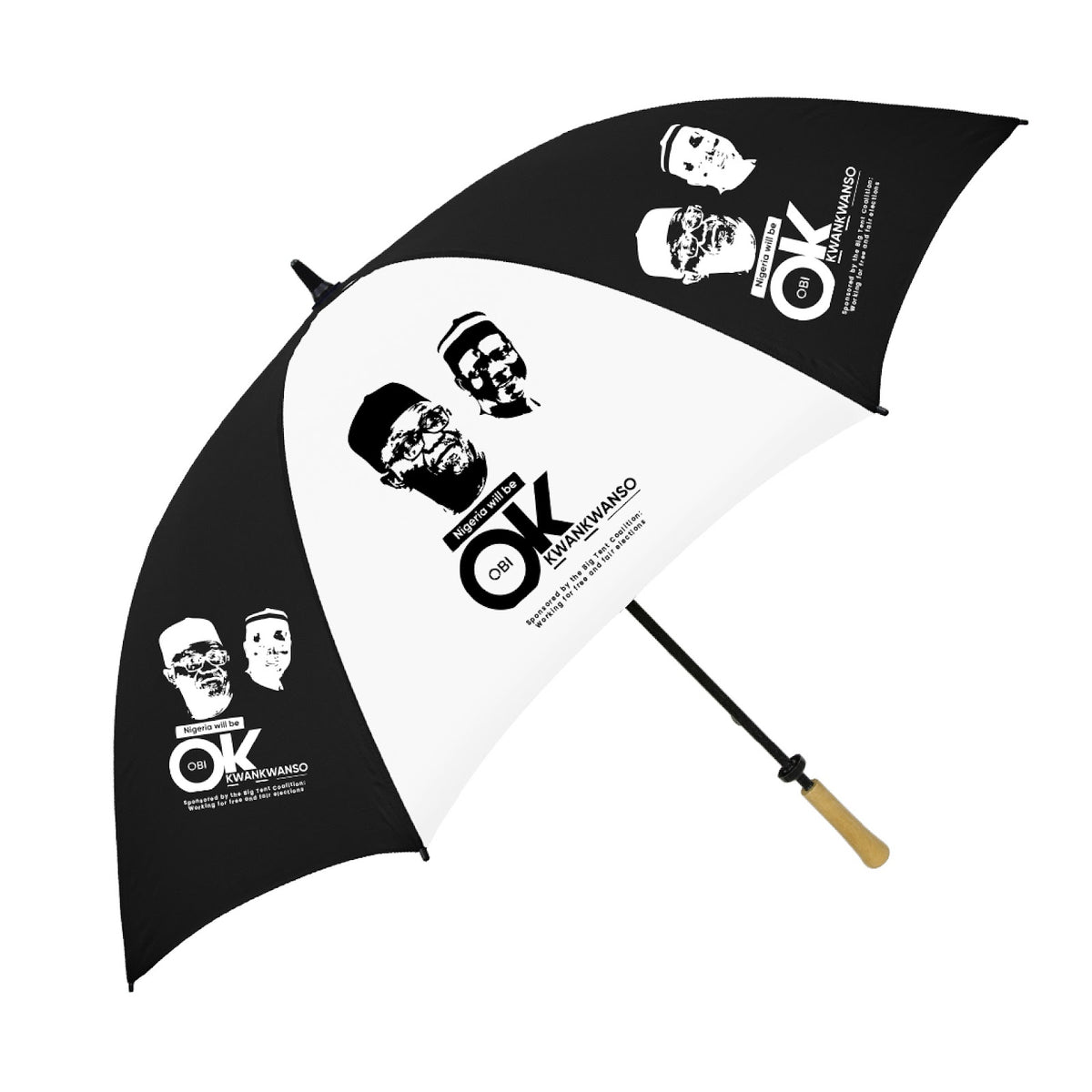Large OK campaign umbrella for rainy weather and outdoor use